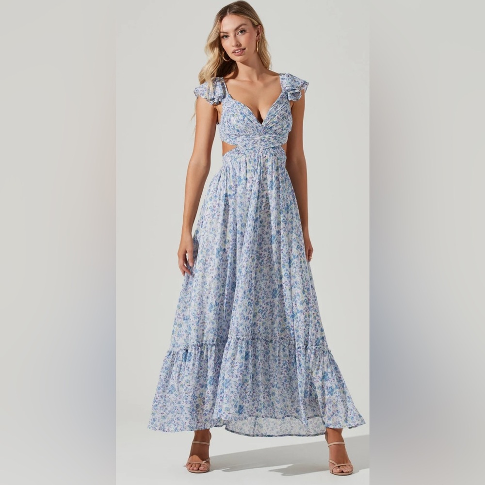 ASTR The Label NWT Primrose Floral Strappy Back Maxi Dress